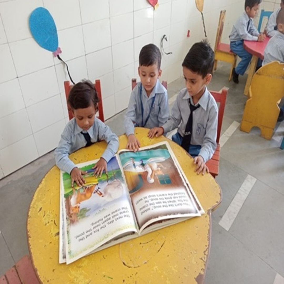 Students in library